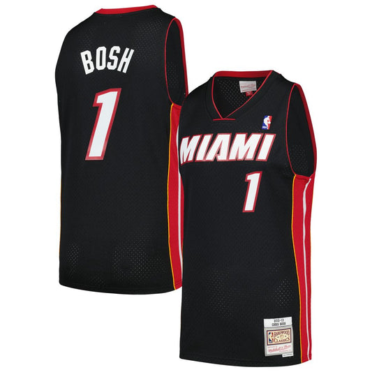 Chris Bosh Miami Heat Mitchell & Ness 2012/13 Hardwood Classics Swingman Jersey - Black Official NBA Team Apparel Basketball Fan Gear