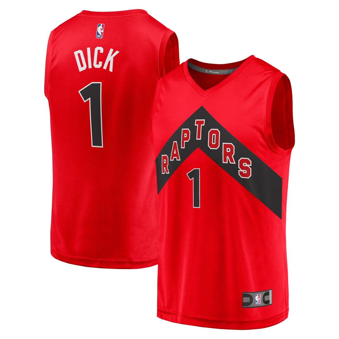 Gradey Dick Toronto Raptors Fanatics Fast Break Player Jersey - Icon Edition - Red Official NBA Team Apparel Basketball Fan Gear