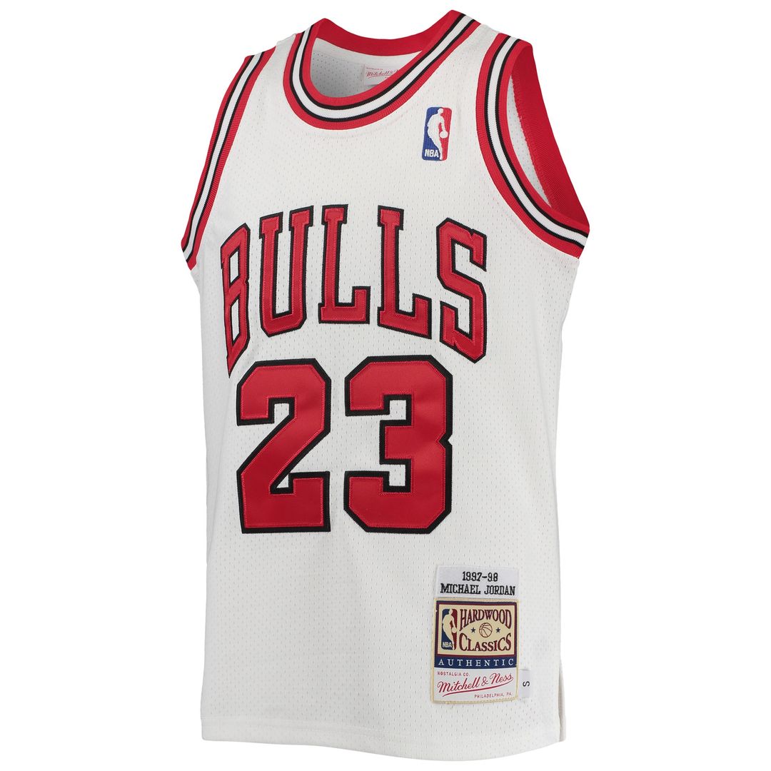 Michael Jordan Chicago Bulls Mitchell & Ness Youth 1997/98 Hardwood Classics Authentic Jersey - White Official NBA Team Apparel Basketball Fan Gear