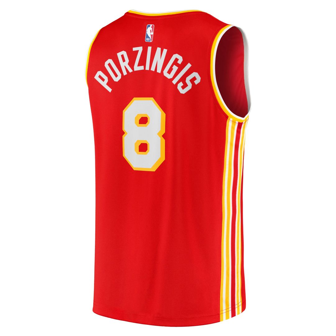Kristaps Porziņģis Atlanta Hawks Fanatics Fast Break Replica Jersey - Red - Icon Edition Official NBA Team Apparel Basketball Fan Gear