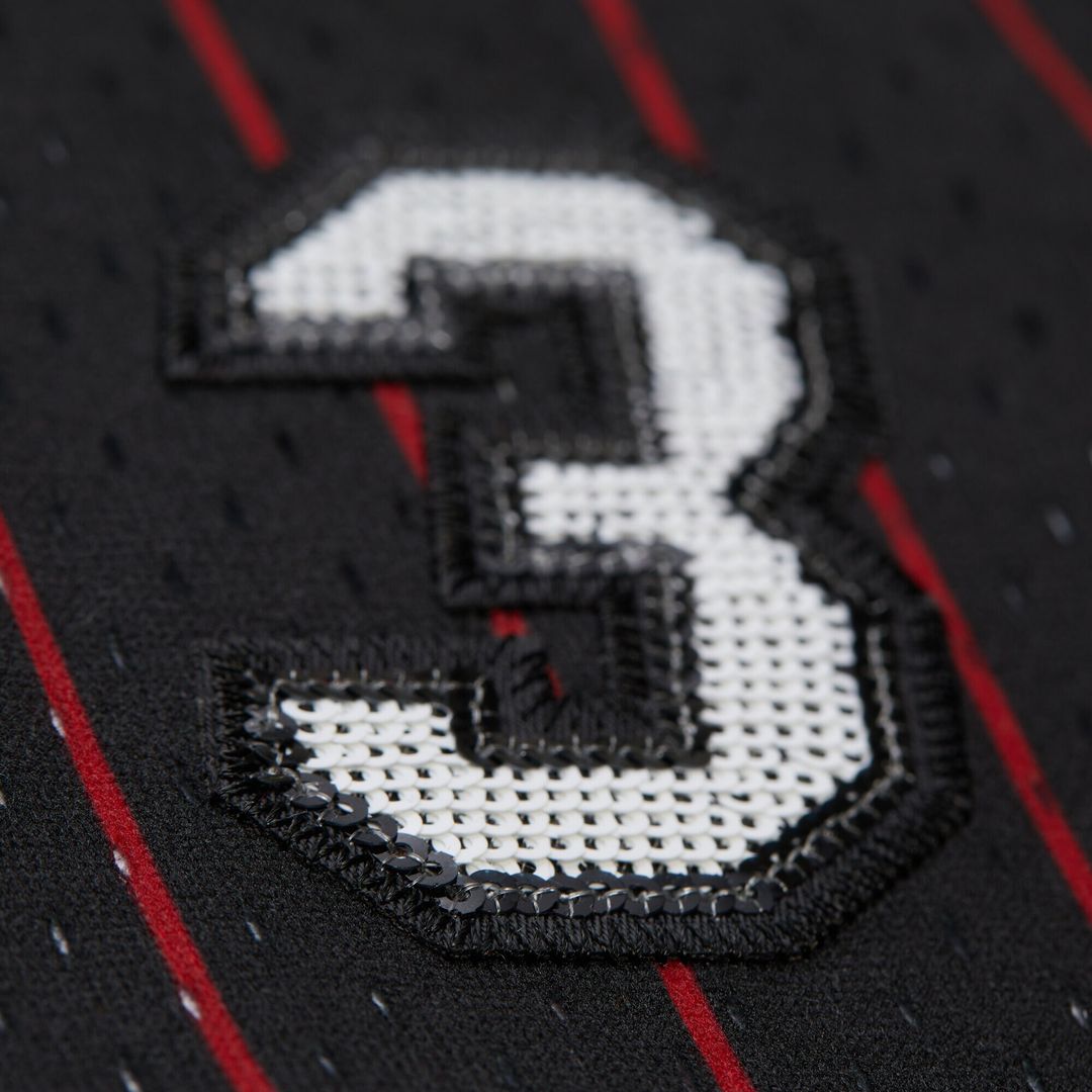 Dwyane Wade Miami Heat Mitchell & Ness x DANNIJO Women's Fashion Cropped Basketball Jersey - Black Official NBA Team Apparel Basketball Fan Gear