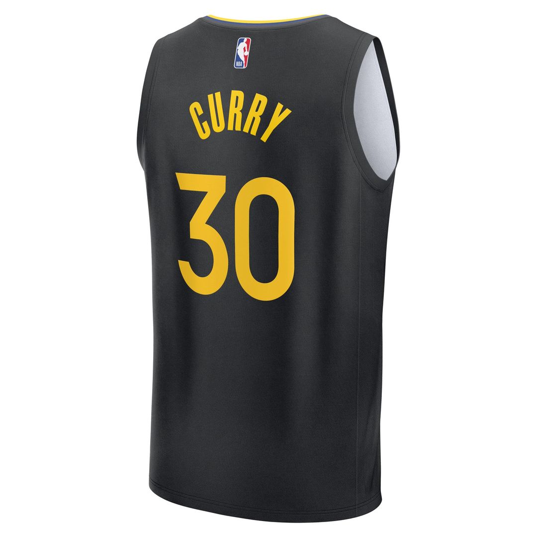 Stephen Curry Golden State Warriors Fanatics Fast Break Replica Player Jersey - Statement Edition - Black Official NBA Team Apparel Basketball Fan Gea