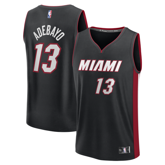 Bam Adebayo Miami Heat Fanatics Fast Break Replica Jersey - Black - Icon Edition Official NBA Team Apparel Basketball Fan Gear