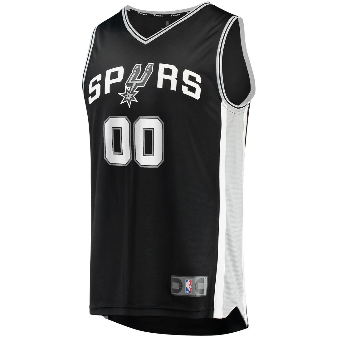 San Antonio Spurs Fanatics Youth Fast Break Custom Replica Jersey Black - Icon Edition Official NBA Team Apparel Basketball Fan Gear