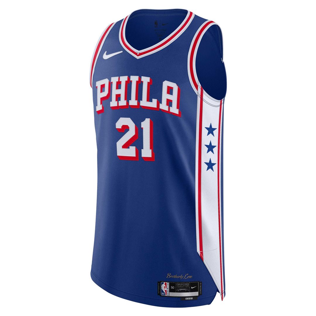 Joel Embiid Philadelphia 76ers Nike Authentic Jersey - Icon Edition - Royal Official NBA Team Apparel Basketball Fan Gear