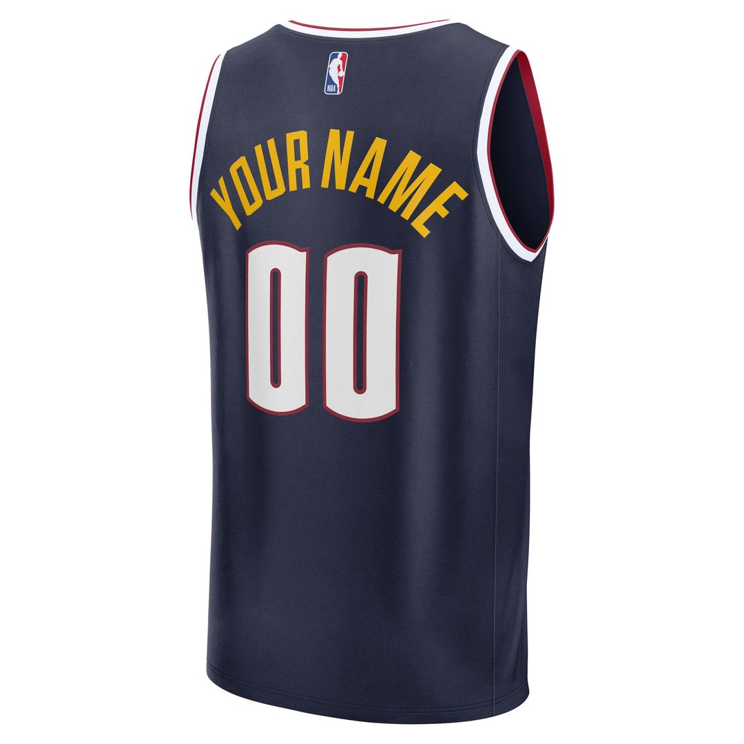 Denver Nuggets Fanatics Youth Fast Break Custom Replica Jersey - Blue - Statement Edition Official NBA Team Apparel Basketball Fan Gear