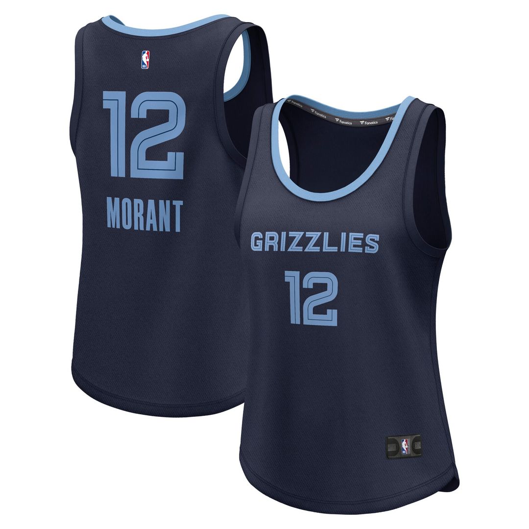 Ja Morant Memphis Grizzlies Fanatics Women's Fast Break Player Jersey - Icon Edition - Navy Official NBA Team Apparel Basketball Fan Gear