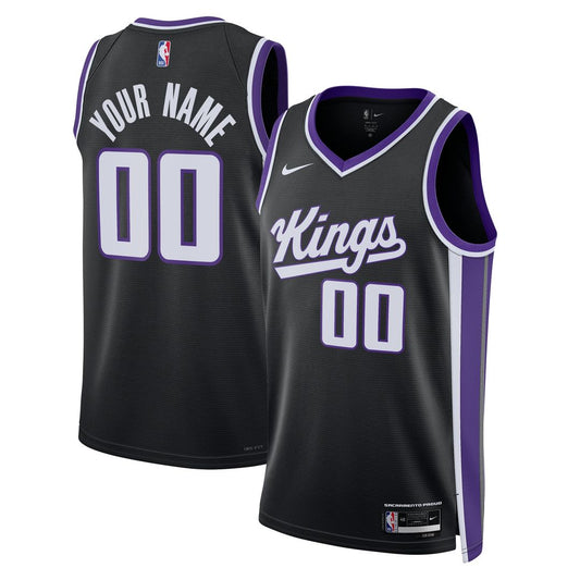 Sacramento Kings Nike Unisex Swingman Custom Jersey - Icon Edition - Black Official NBA Team Apparel Basketball Fan Gear