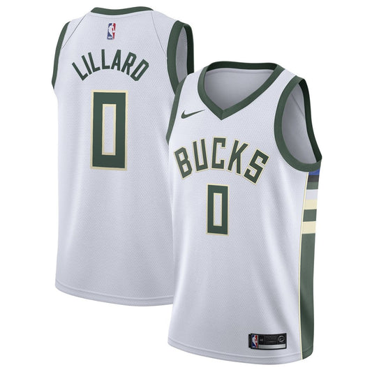 Damian Lillard Milwaukee Bucks Nike Unisex Swingman Player Jersey - Association Edition - White Official NBA Team Apparel Basketball Fan Gear