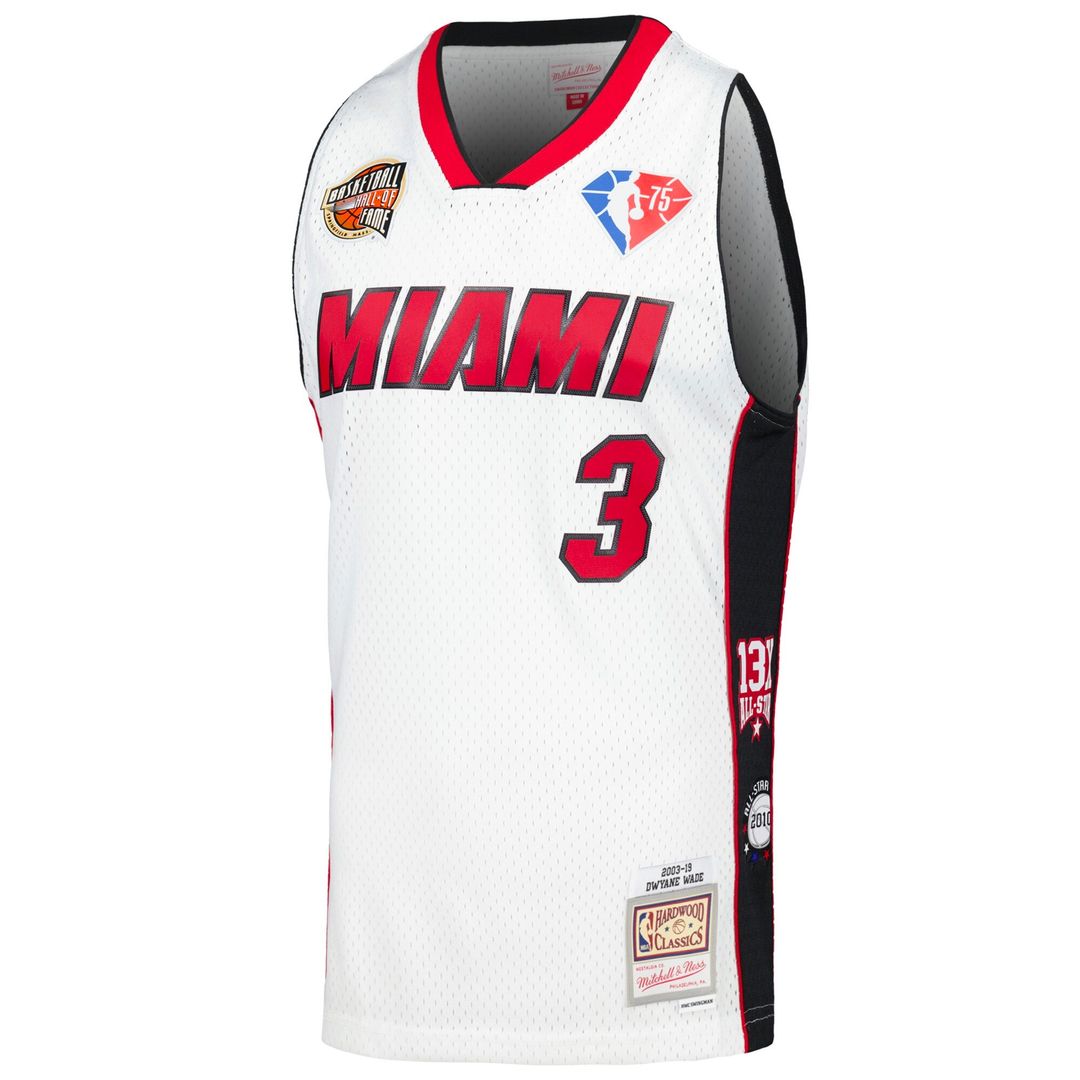 Dwyane Wade Miami Heat Mitchell & Ness Unisex Hall of Fame Class of 2023 Throwback Swingman Jersey - White Official NBA Team Apparel Basketball Fan Ge