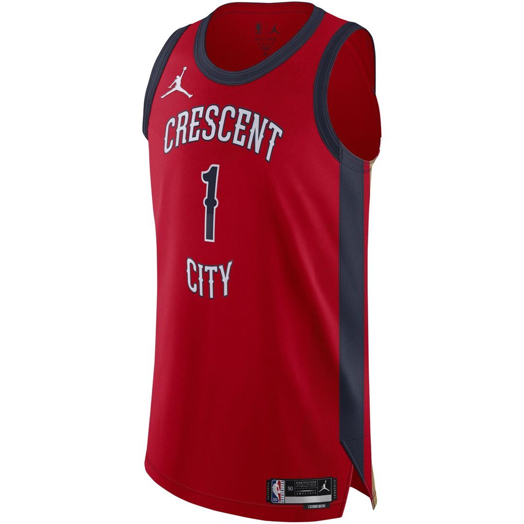 Zion Williamson New Orleans Pelicans Jordan Brand Authentic Jersey - Statement Edition - Red Official NBA Team Apparel Basketball Fan Gear