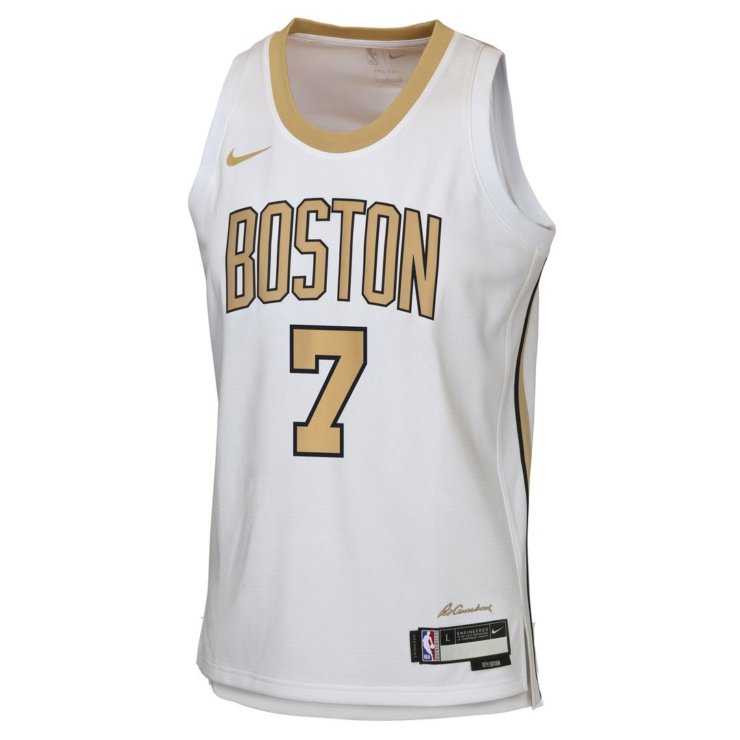 Jaylen Brown Boston Celtics Nike Youth 2025/26 City Edition Swingman Jersey - White Official NBA Team Apparel Basketball Fan Gear