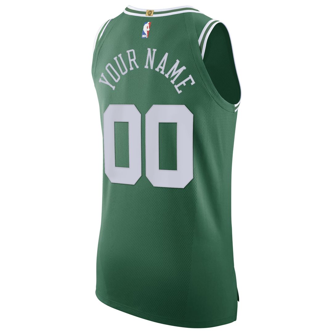 Boston Celtics Nike 2020/21 Authentic Custom Jersey Green - Icon Edition Official NBA Team Apparel Basketball Fan Gear
