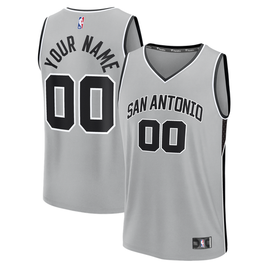 San Antonio Spurs Fanatics Youth Fast Break Custom Jersey - Statement Edition - Silver Official NBA Team Apparel Basketball Fan Gear