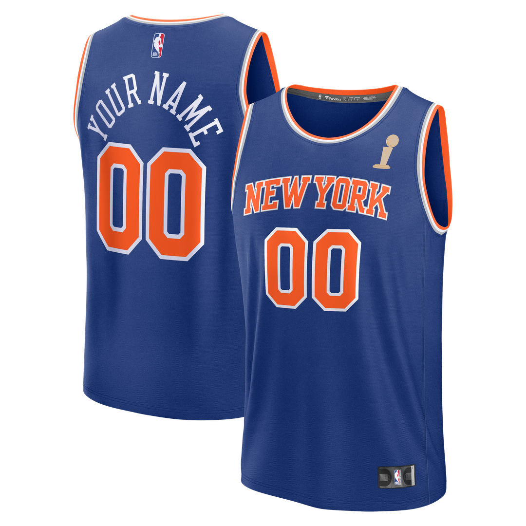 New York Knicks Fanatics Youth 2026 NBA Finals Fast Break Custom Jersey - Icon Edition - Blue Official NBA Team Apparel Basketball Fan Gear