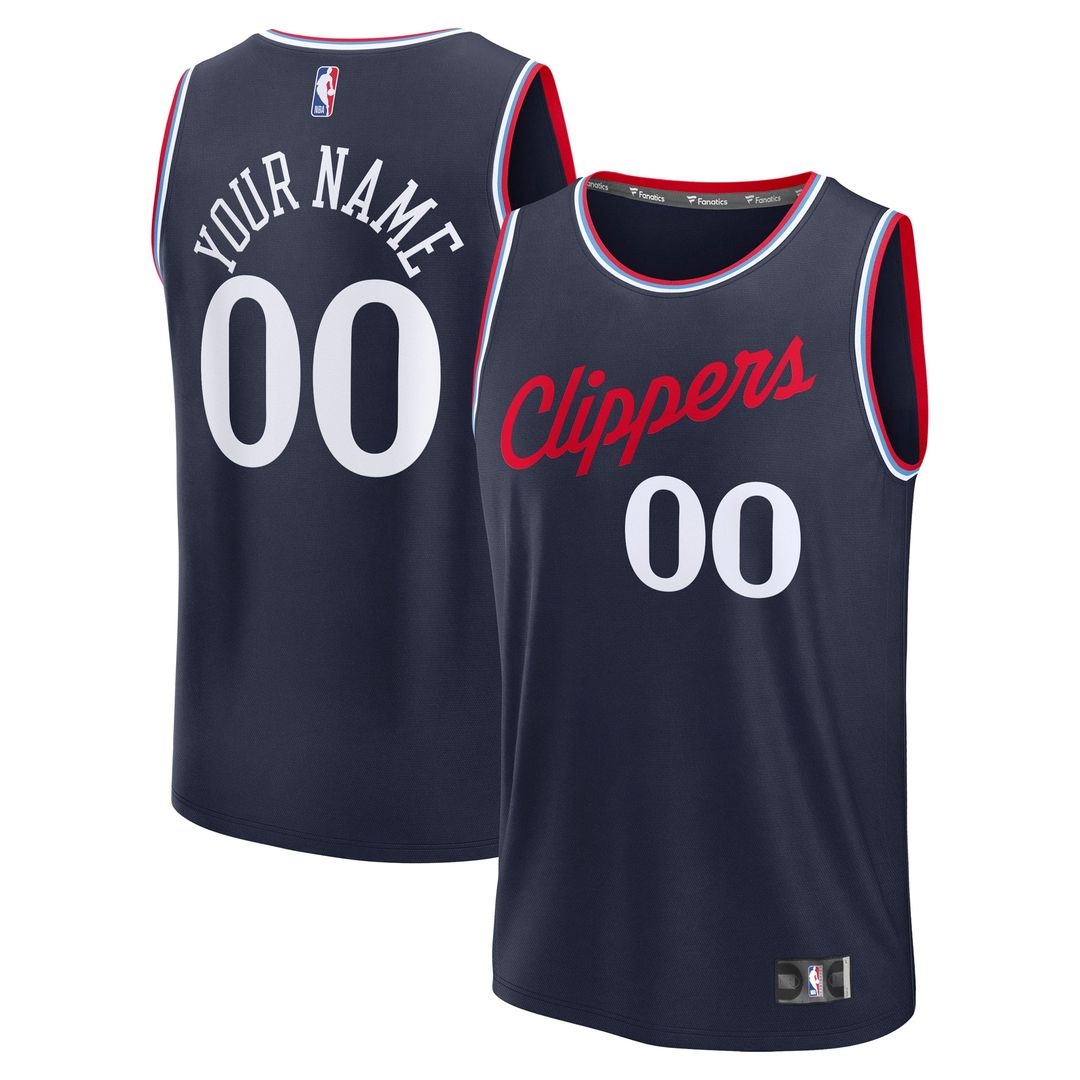 LA Clippers Fanatics Youth Fast Break Custom Replica Jersey - Navy - Icon Edition Official NBA Team Apparel Basketball Fan Gear