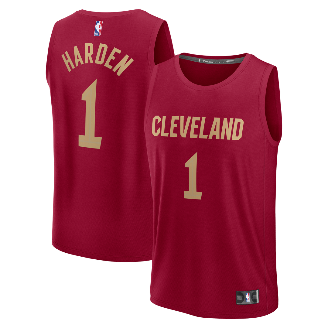 James Harden Cleveland Cavaliers Fanatics Fast Break Replica Jersey - Icon Edition - Wine Official NBA Team Apparel Basketball Fan Gear