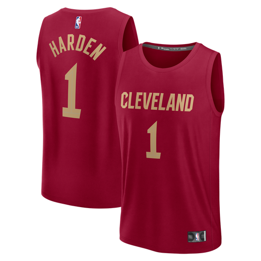 James Harden Cleveland Cavaliers Fanatics Fast Break Replica Jersey - Icon Edition - Wine Official NBA Team Apparel Basketball Fan Gear
