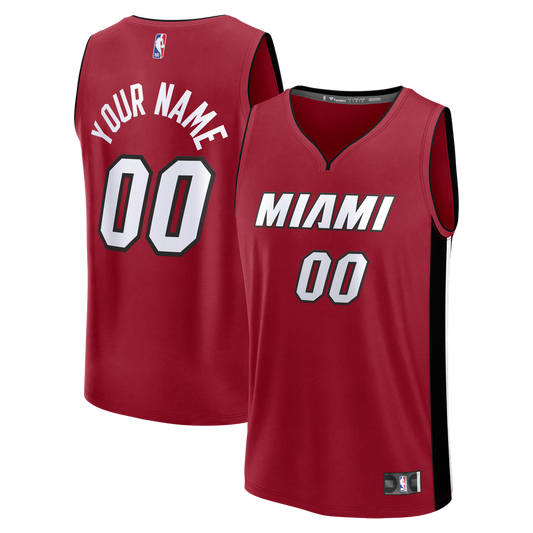 Miami Heat Fanatics Fast Break Custom Jersey - Icon Edition - Red Official NBA Team Apparel Basketball Fan Gear