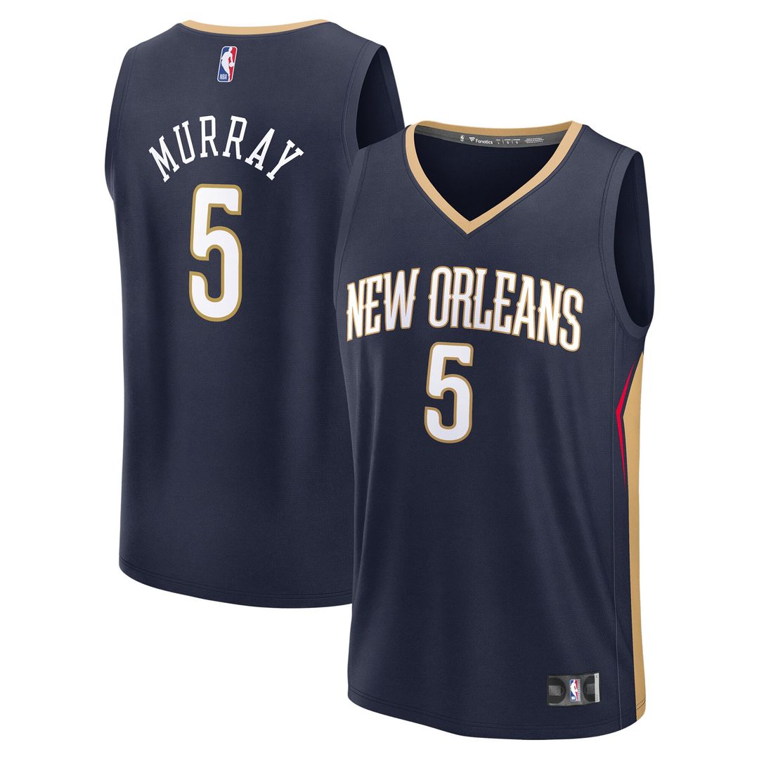 Dejounte Murray New Orleans Pelicans Fanatics Fast Break Replica Player Jersey - Icon Edition - Navy Official NBA Team Apparel Basketball Fan Gear