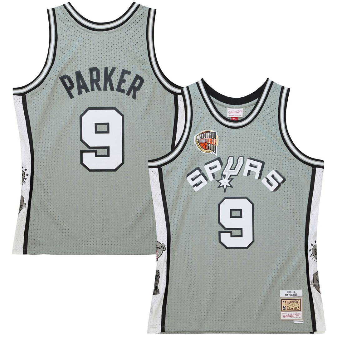 Tony Parker San Antonio Spurs Mitchell & Ness Unisex Hall of Fame Class of 2023 Throwback Swingman Jersey - Gray Official NBA Team Apparel Basketball