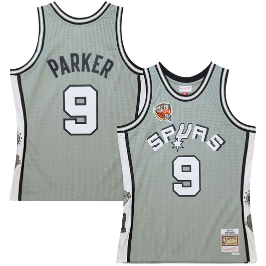 Tony Parker San Antonio Spurs Mitchell & Ness Unisex Hall of Fame Class of 2023 Throwback Swingman Jersey - Gray Official NBA Team Apparel Basketball