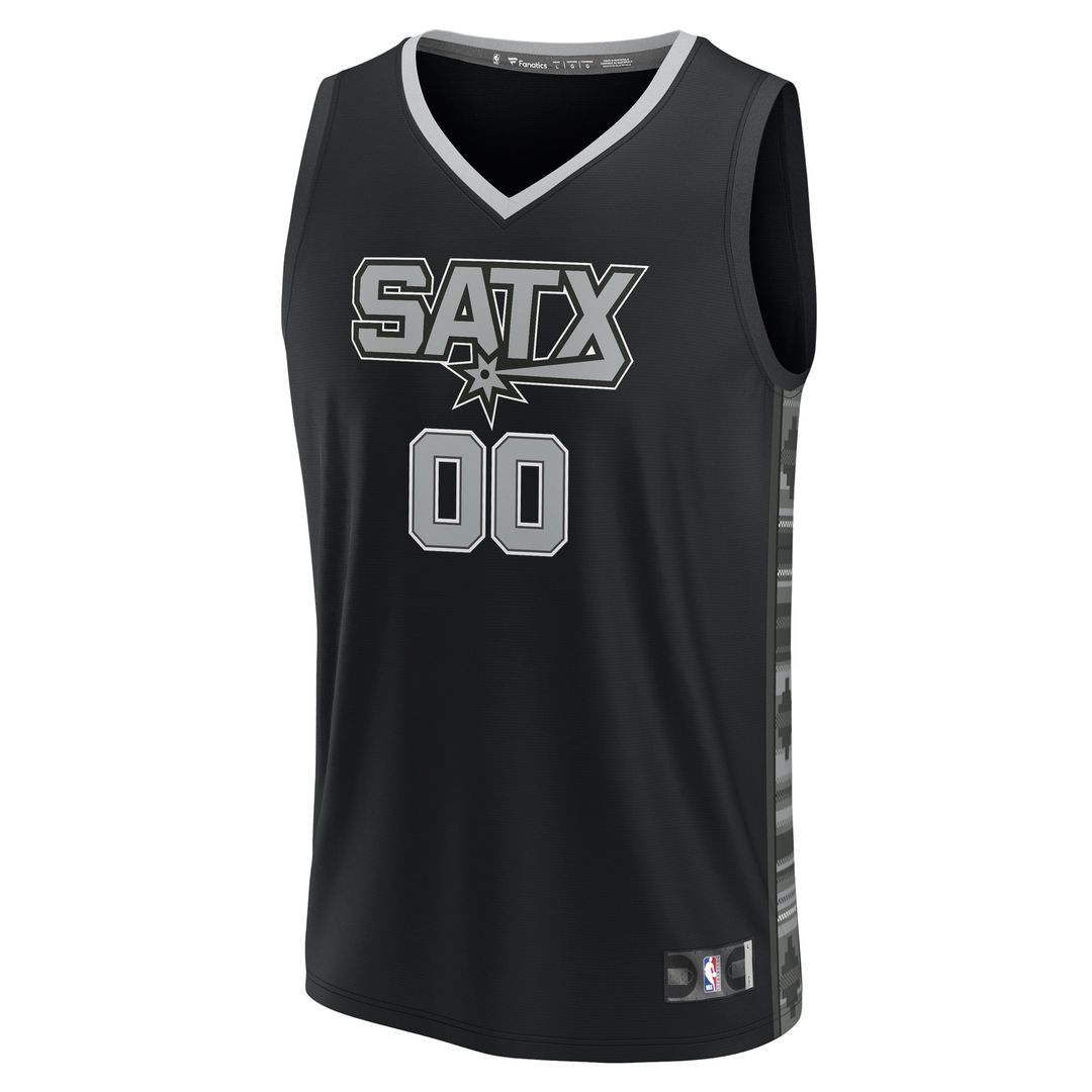 San Antonio Spurs Fanatics Youth Fast Break Replica Custom Jersey - Statement Edition - Black Official NBA Team Apparel Basketball Fan Gear