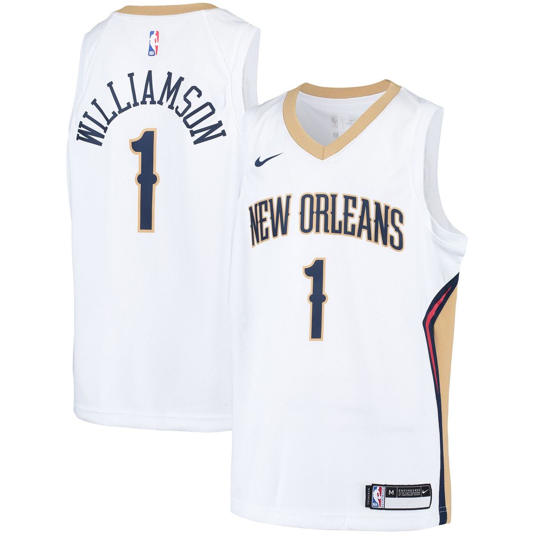 Zion Williamson New Orleans Pelicans Nike Youth Swingman Player Jersey - Association Edition - White Official NBA Team Apparel Basketball Fan Gear