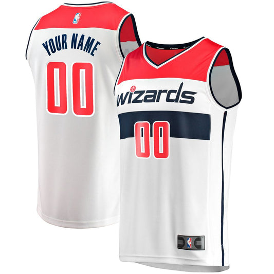 Washington Wizards Fanatics Youth Fast Break Replica Custom Jersey - Association Edition - White Official NBA Team Apparel Basketball Fan Gear