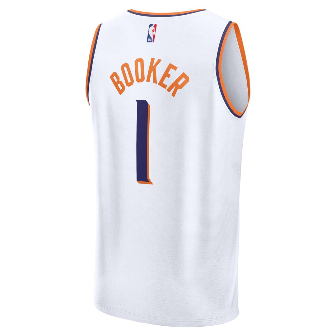 Devin Booker Phoenix Suns Fanatics Fast Break Replica Player Jersey - Association Edition - White Official NBA Team Apparel Basketball Fan Gear