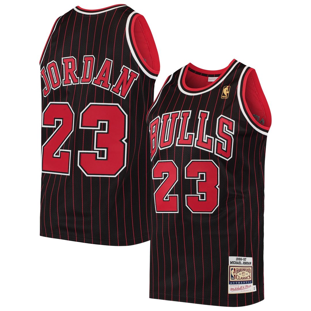 Michael Jordan Chicago Bulls Mitchell & Ness 1996/97 Hardwood Classics Authentic Jersey - Black Official NBA Team Apparel Basketball Fan Gear