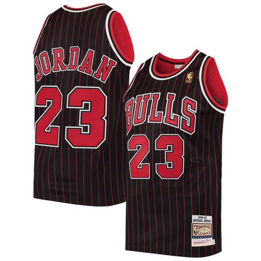 Michael Jordan Chicago Bulls Mitchell & Ness 1996/97 Hardwood Classics Authentic Jersey - Black Official NBA Team Apparel Basketball Fan Gear