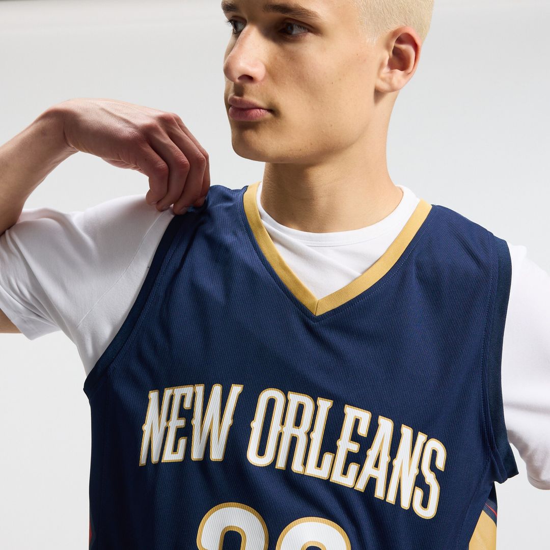 Derik Queen New Orleans Pelicans Fanatics Fast Break Replica Jersey - Icon Edition - Navy Official NBA Team Apparel Basketball Fan Gear