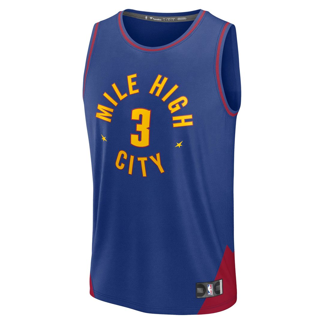 Julian Strawther Denver Nuggets Fanatics Fast Break Replica Player Jersey - Statement Edition - Blue Official NBA Team Apparel Basketball Fan Gear