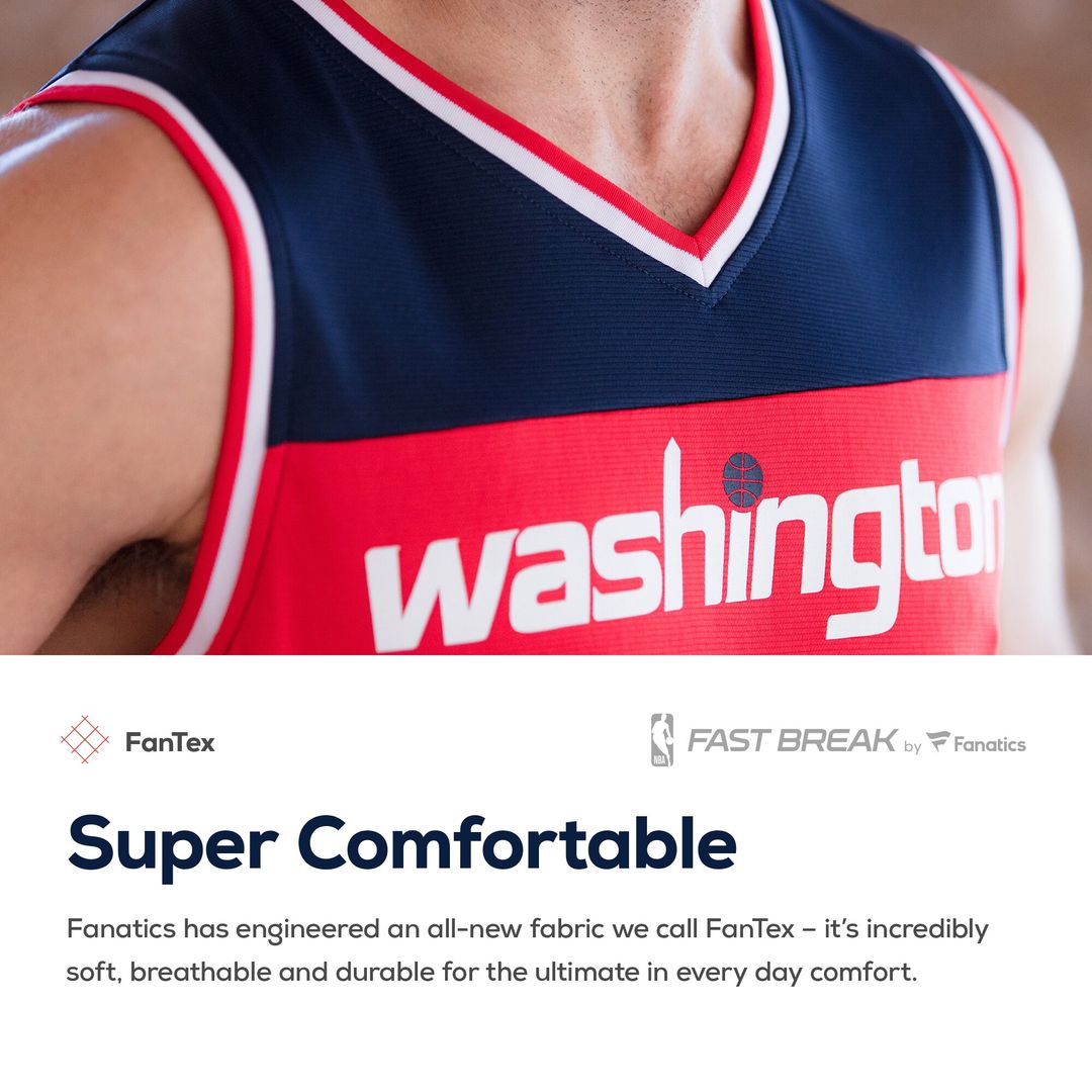 Washington Wizards Fanatics Youth Fast Break Custom Replica Jersey Red - Icon Edition Official NBA Team Apparel Basketball Fan Gear