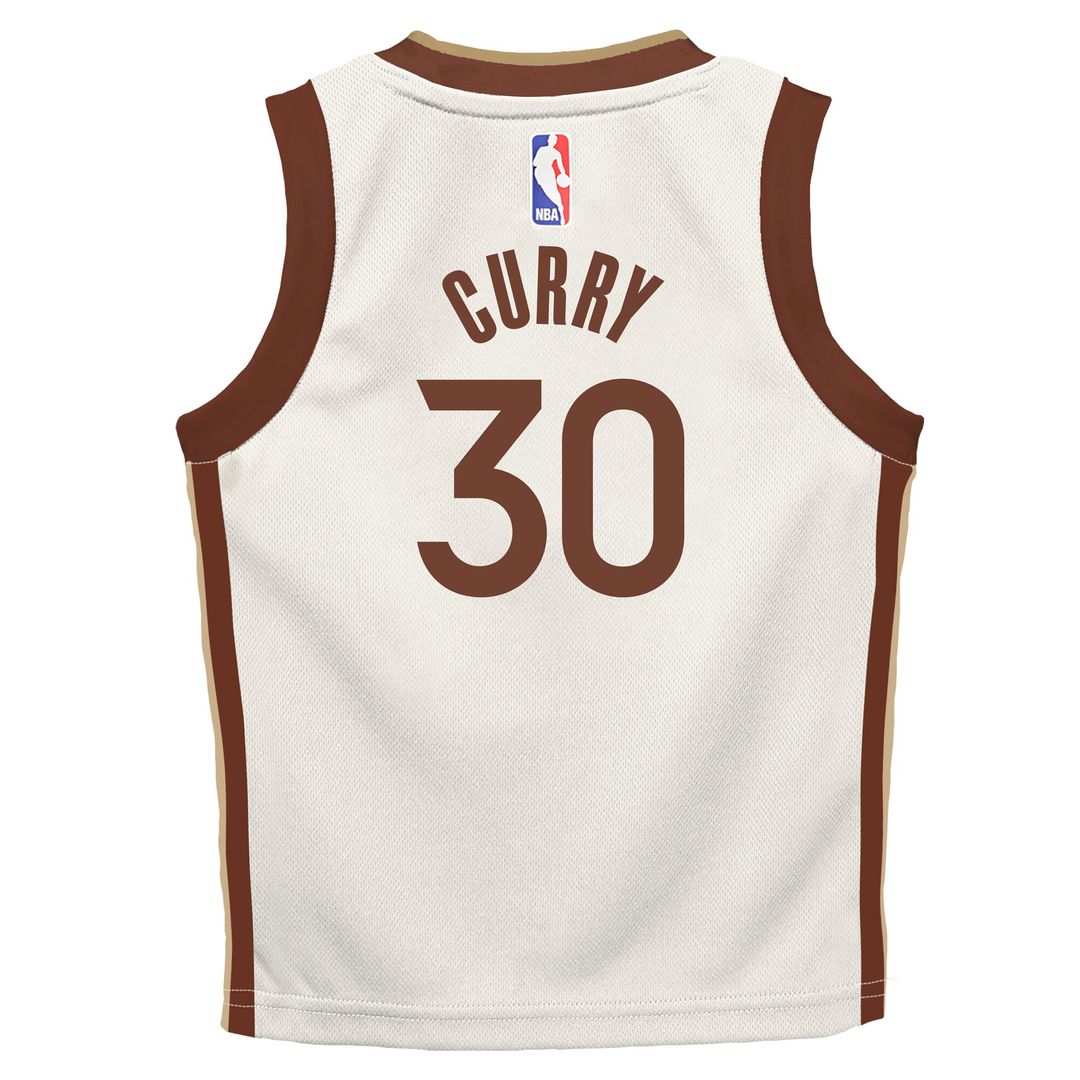 Stephen Curry Golden State Warriors Nike Preschool 2025/26 City Edition Swingman Jersey - Tan Official NBA Team Apparel Basketball Fan Gear