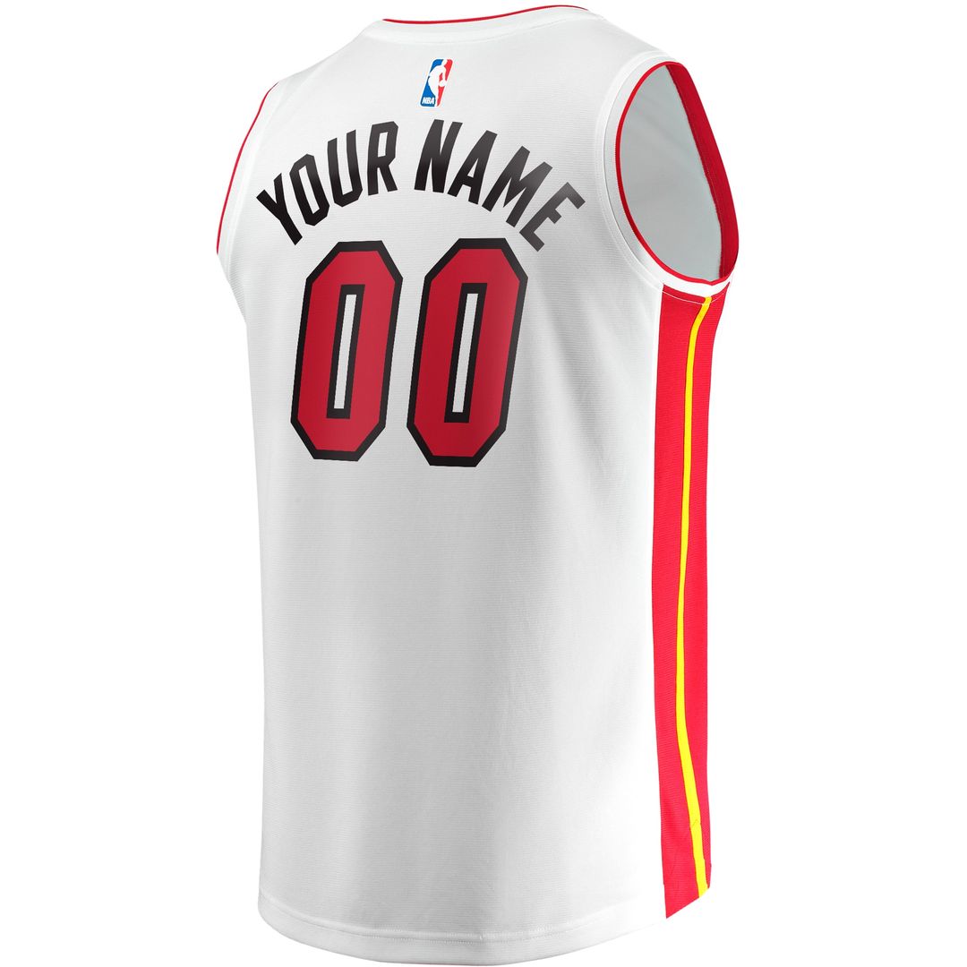Miami Heat Fanatics Fast Break Custom Replica Jersey - Association Edition - White Official NBA Team Apparel Basketball Fan Gear