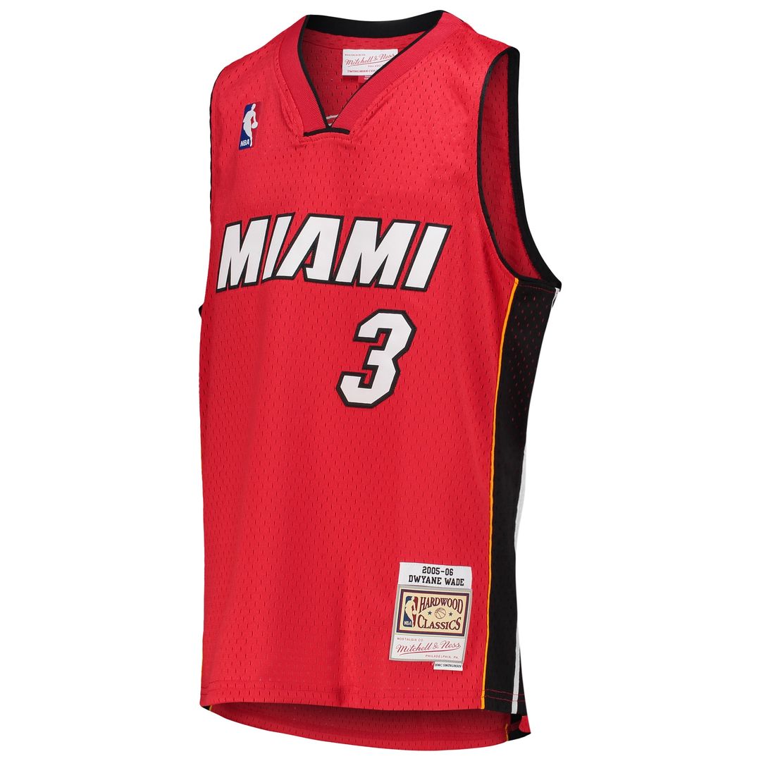Dwyane Wade Miami Heat Mitchell & Ness Youth 2005/06 Hardwood Classics Swingman Jersey - Red Official NBA Team Apparel Basketball Fan Gear