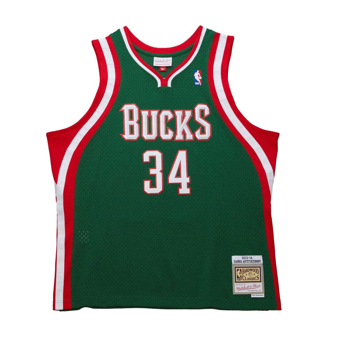 Giannis Antetokounmpo Milwaukee Bucks Mitchell & Ness 2013/14 Hardwood Classics Swingman Jersey - White Official NBA Team Apparel Basketball Fan Gear