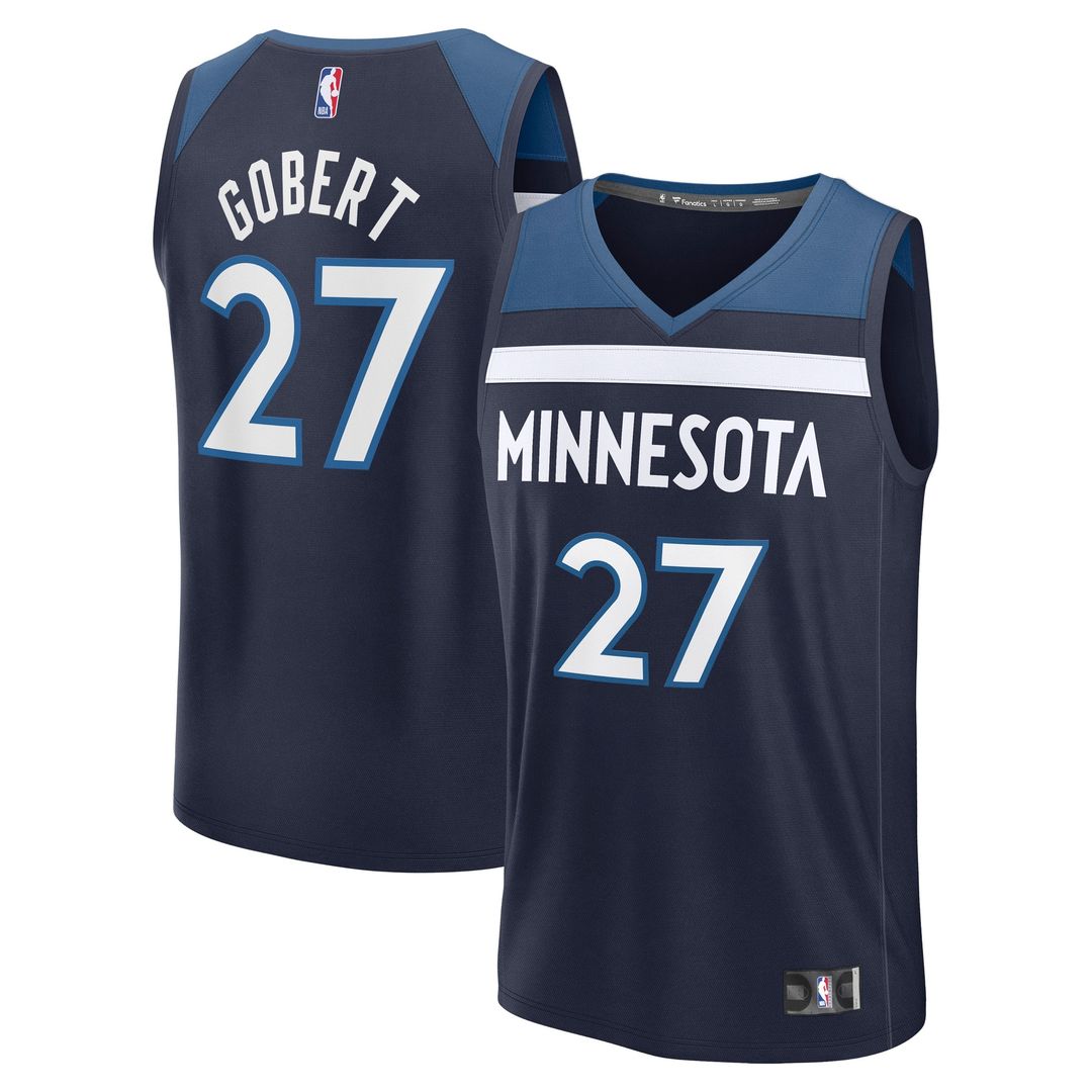 Rudy Gobert Minnesota Timberwolves Fanatics Fast Break Replica Player Jersey - Icon Edition - Navy Official NBA Team Apparel Basketball Fan Gear