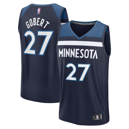 Rudy Gobert Minnesota Timberwolves Fanatics Fast Break Replica Player Jersey - Icon Edition - Navy Official NBA Team Apparel Basketball Fan Gear