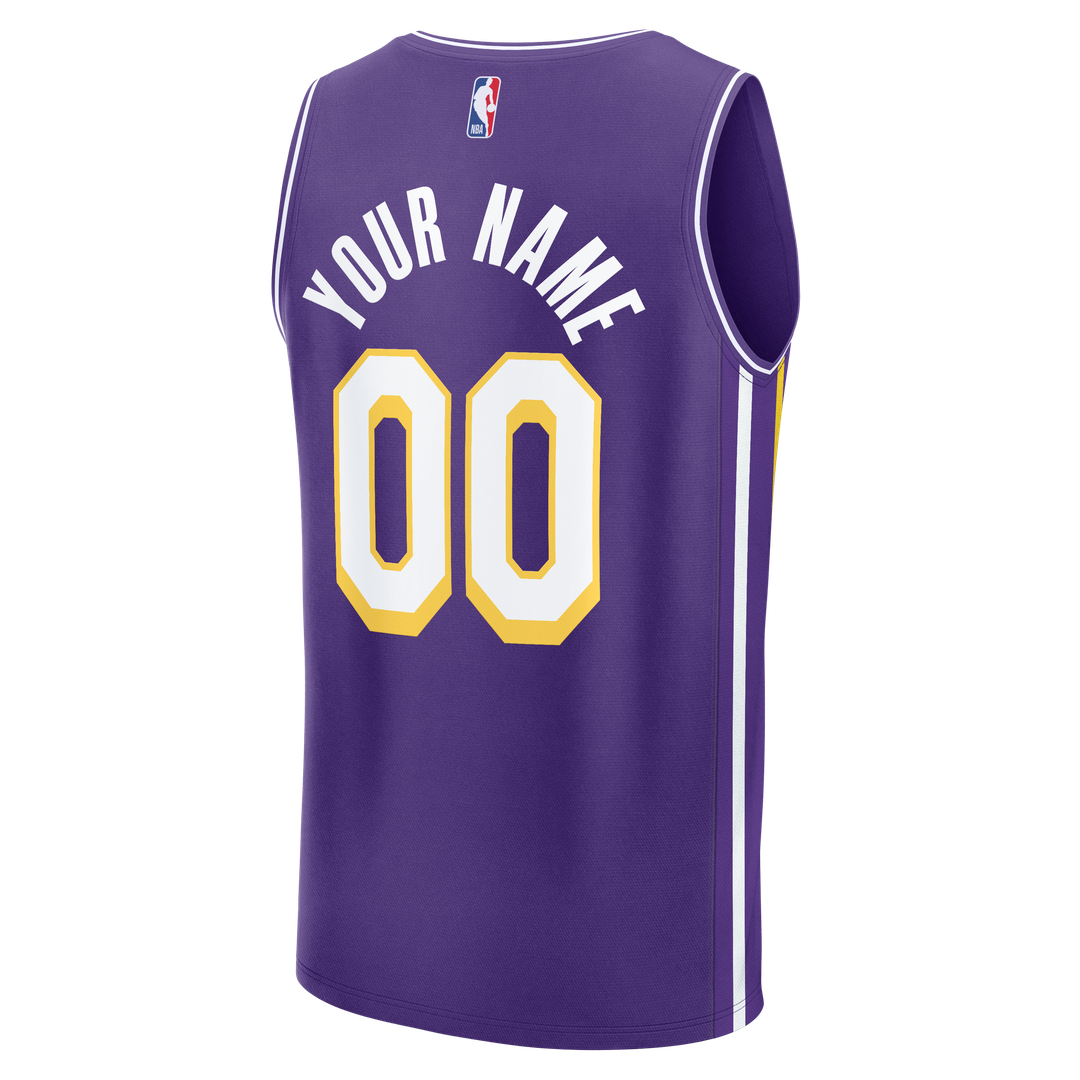 Los Angeles Lakers Fanatics Fast Break Custom Jersey - Icon Edition - Purple Official NBA Team Apparel Basketball Fan Gear