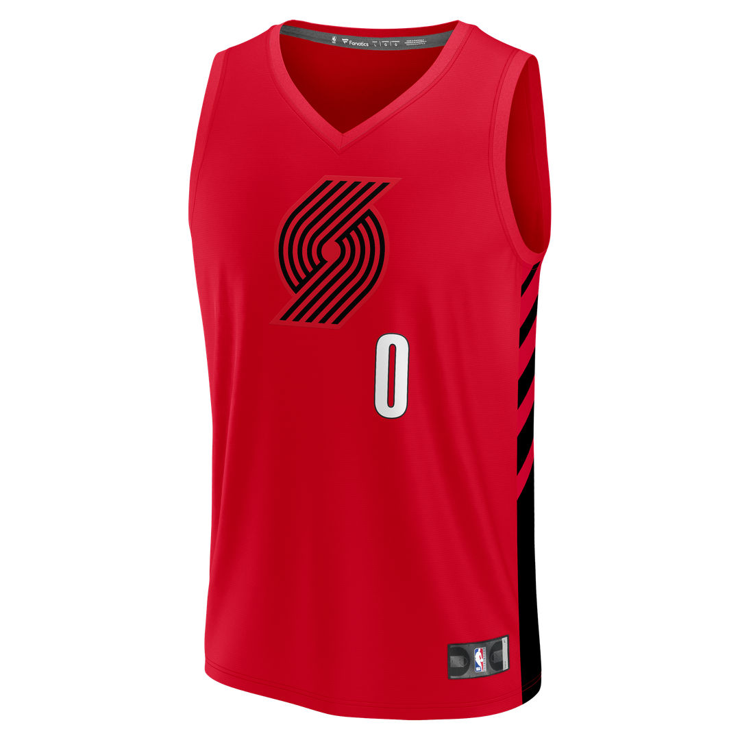Damian Lillard Portland Trail Blazers Fanatics Fast Break Replica Jersey - Red - Statement Edition Official NBA Team Apparel Basketball Fan Gear
