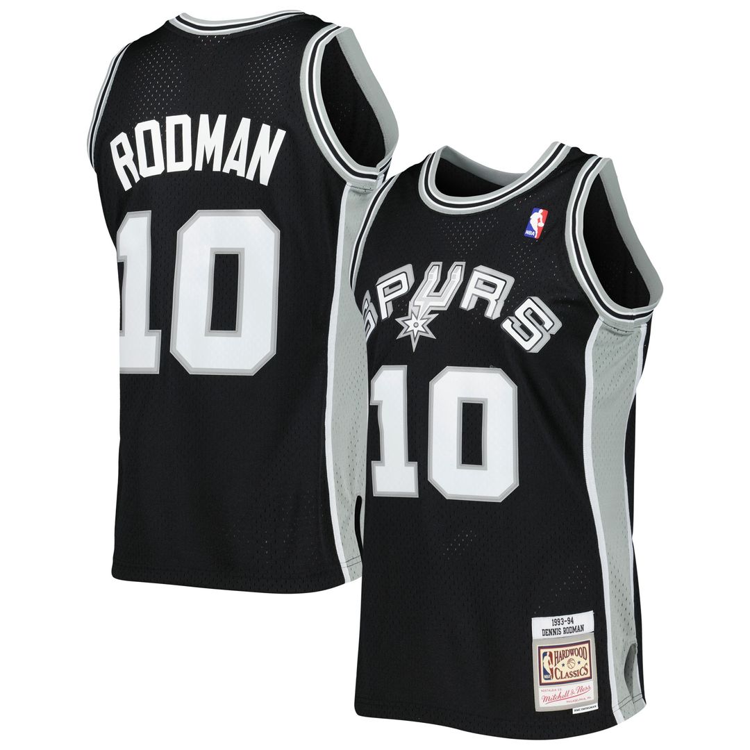 Dennis Rodman San Antonio Spurs Mitchell & Ness 1993/94 Hardwood Classics Swingman Jersey - Black Official NBA Team Apparel Basketball Fan Gear
