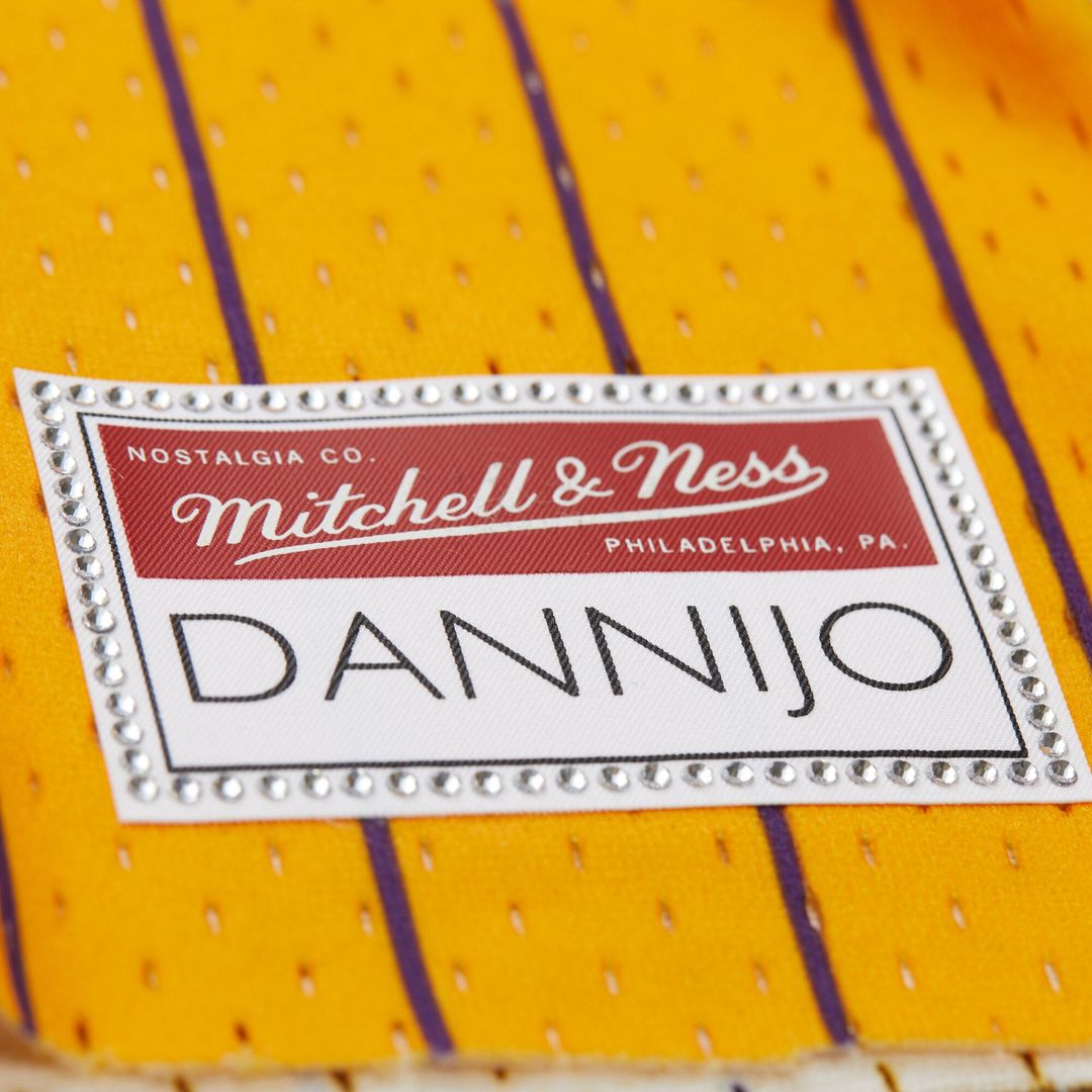 Magic Johnson Los Angeles Lakers Mitchell & Ness x DANNIJO Women's Fashion Cropped Basketball Jersey - Yellow Official NBA Team Apparel Basketball Fan