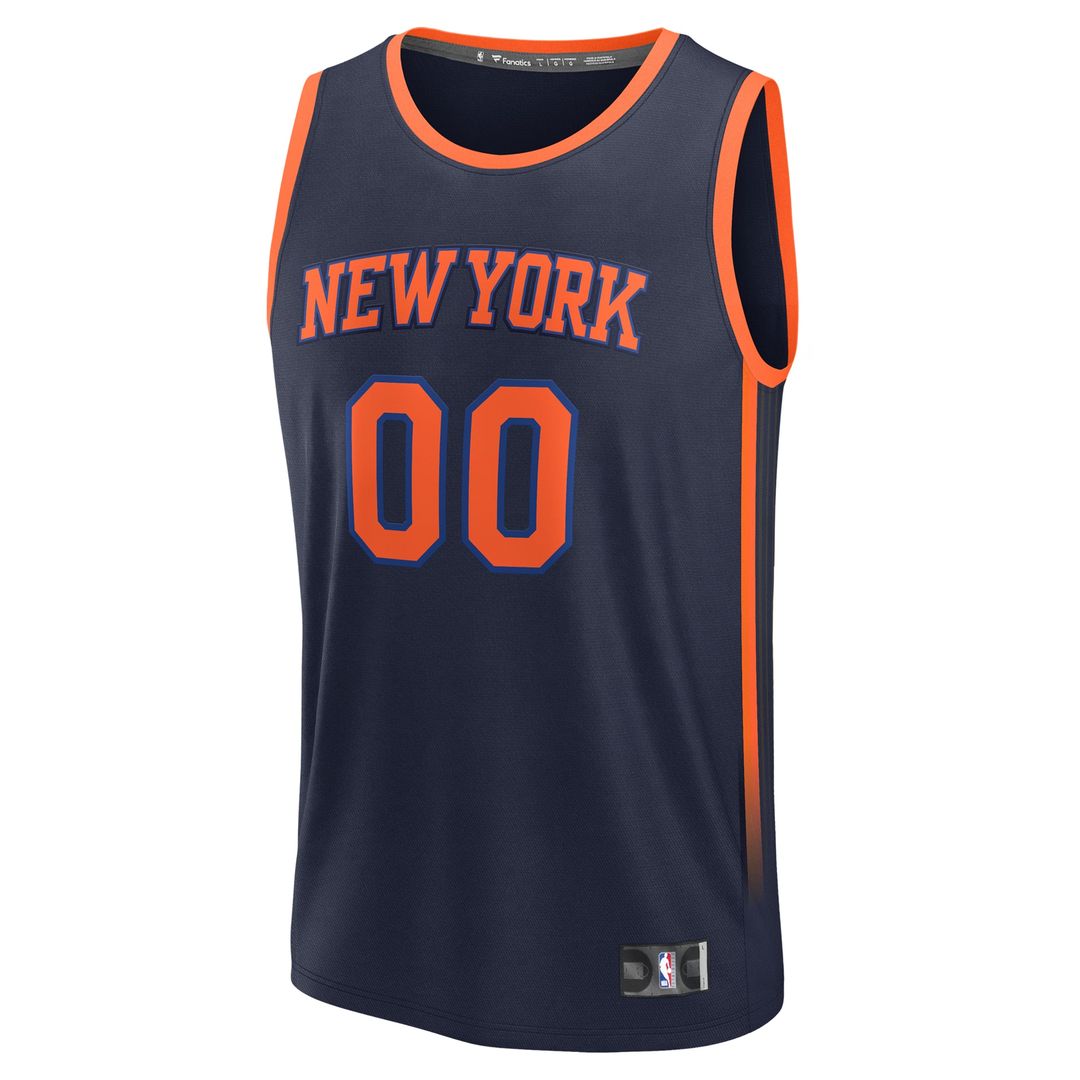 New York Knicks Fanatics Fast Break Custom Jersey - Statement Edition - Navy Official NBA Team Apparel Basketball Fan Gear
