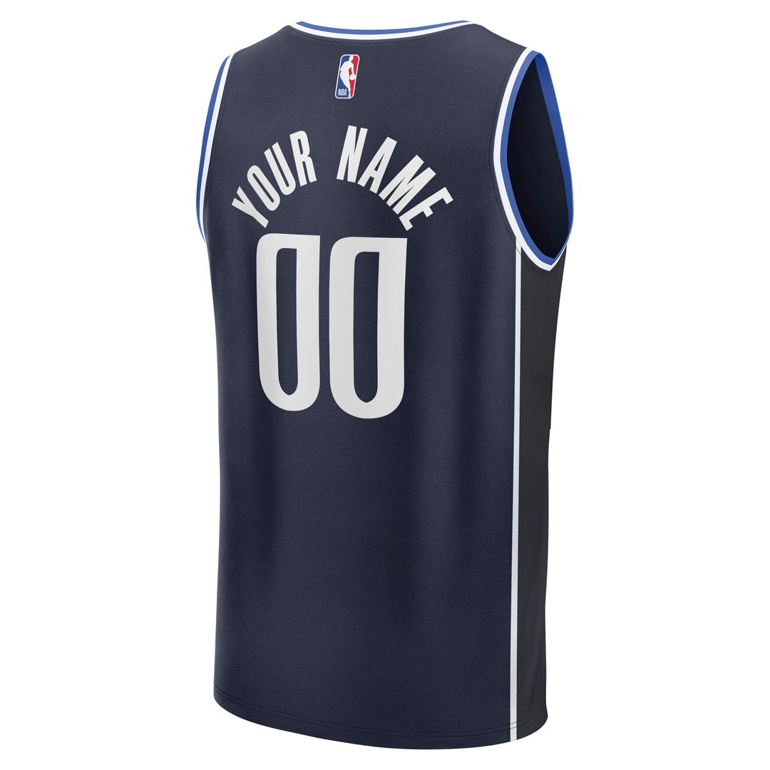 Dallas Mavericks Fanatics Fast Break Custom Jersey - Statement Edition - Navy Official NBA Team Apparel Basketball Fan Gear