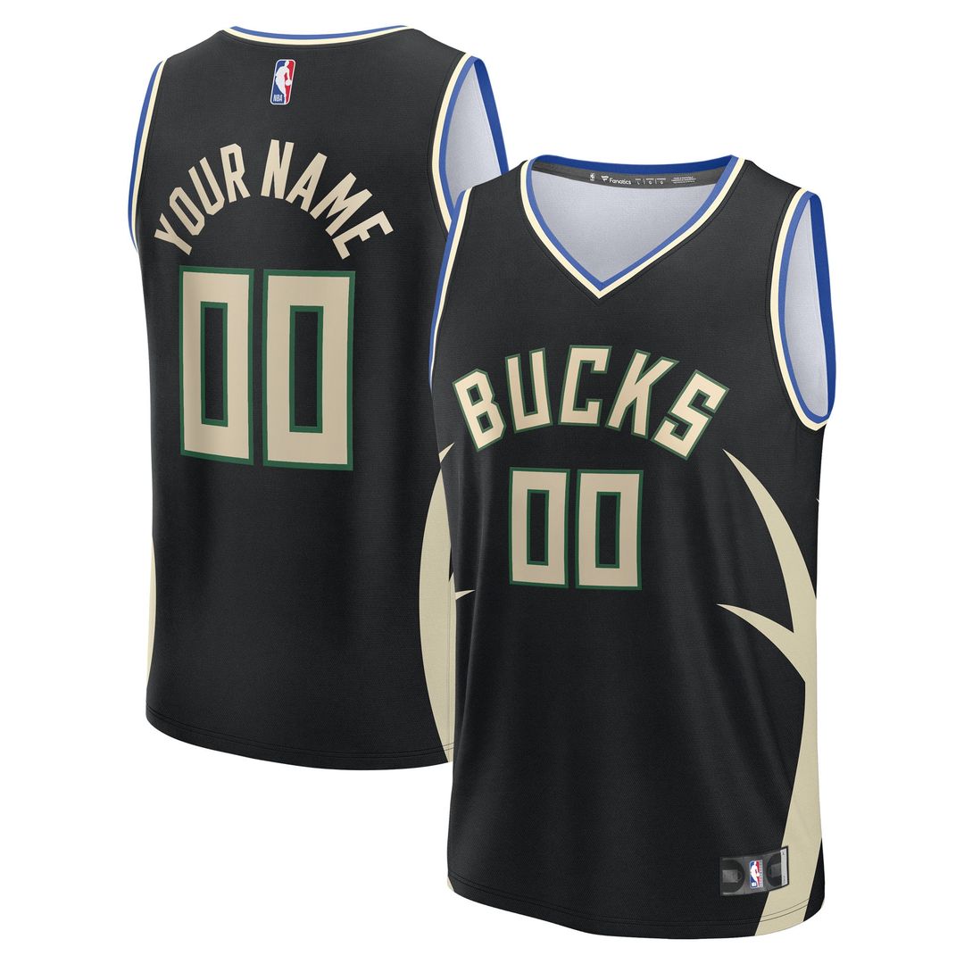 Milwaukee Bucks Fanatics Youth Fast Break Custom Replica Jersey - White - Association Edition Official NBA Team Apparel Basketball Fan Gear