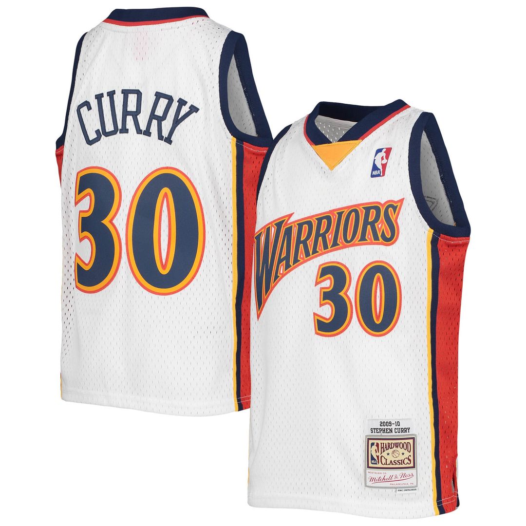 Stephen Curry Golden State Warriors Mitchell & Ness Youth 2009-10 Hardwood Classics Swingman Throwback Jersey - Navy Official NBA Team Apparel Basketb