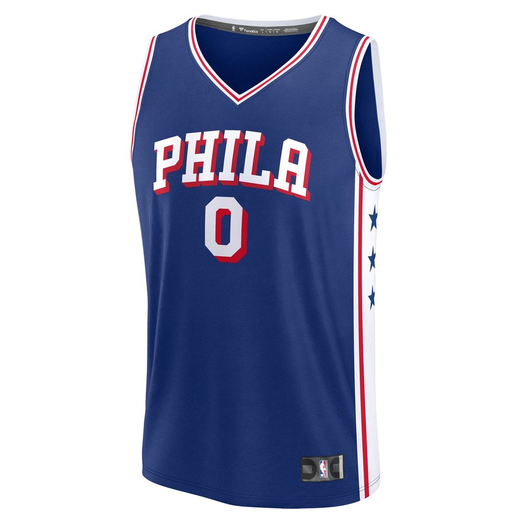 Tyrese Maxey Philadelphia 76ers Fanatics Big & Tall Fast Break Jersey - Icon Edition - Royal Official NBA Team Apparel Basketball Fan Gear